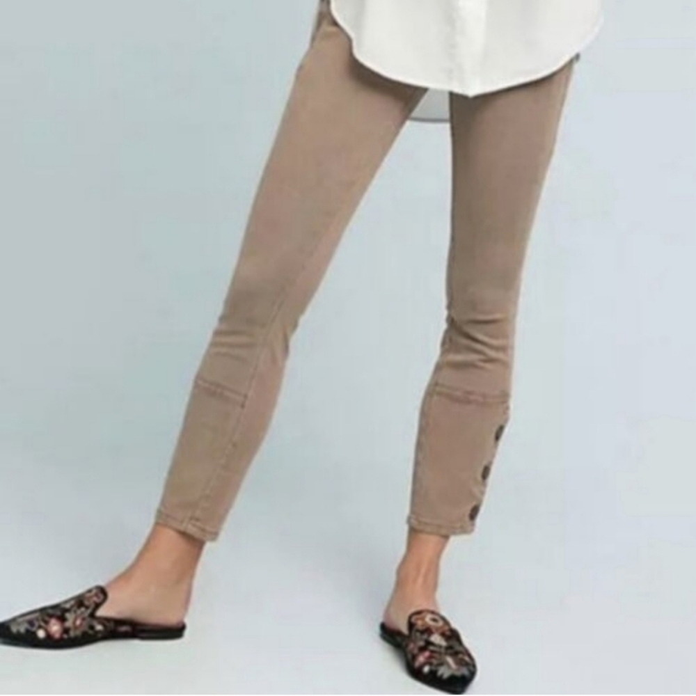 Anthropologie Tapered Utility Pants with Button Cuff Detail Size 29